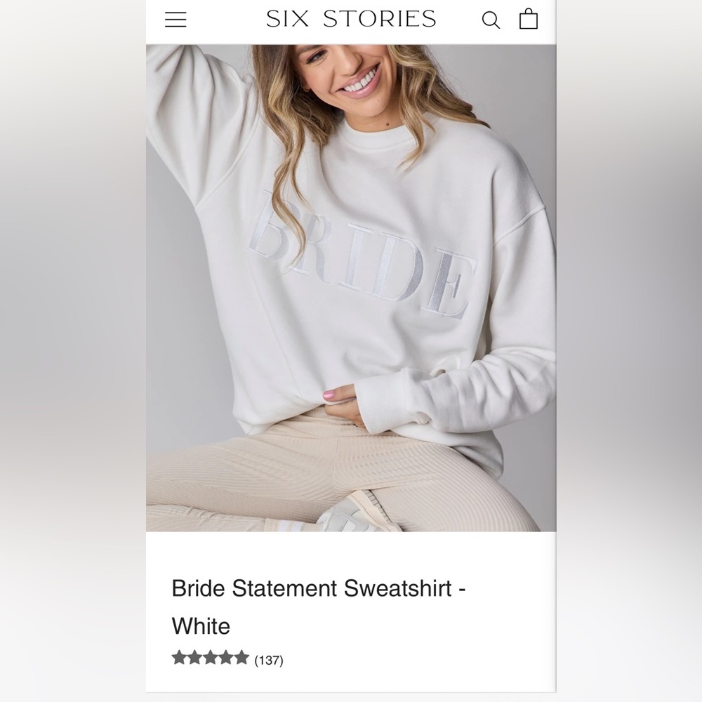 Six stories bride white statement sweatshirt